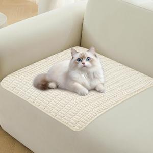 Waterproof Couch Cover for Dogs Washable, Non Slip Back Sectional Sofa Covers for 3 Cushion Couch Pet Friendly, Soft Dog Bed Cover. (Cream White, 30" x 30")