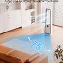 Bladeless Tower Fan for Bedroom, 36’’ Cooling Standing Fan, 24 Speeds & 3 Modes, 75° Oscillation, Remote Control, Ultra-Quiet, 12H Timer, Floor Fan for Indoor Home Office Living Room, White
