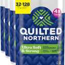 Quilted Northern Ultra Soft & Strong Toilet Paper, 32 Mega Rolls = 128 Regular Rolls, 5X Stronger*, Premium Soft Toilet Tissue