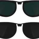 2Pcs Polarized Clip for Ray-Ban Meta Wayfarer RW4006 Smart Glasses (Size M 50-22), Discoloration Clips Compatible with Ray-Ban Meta Wayfarer Protect Your Eyes, Cool and Fashion (Black + Green)
