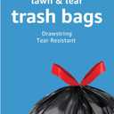 Amazon Basics 39 Gallon Lawn & Leaf Heavy Duty Drawstring Trash Bags, 20% Post Consumer Recycled, 40 Count