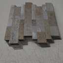 MOFIT Backsplash Tile for Kitchen Peel and Stick Stone Matte Finish,Bathroom Tiles Stickers 3D Wall Panel Linear Mosaic Marble Backsplash Waterproof(10sheets,Castle Brown)