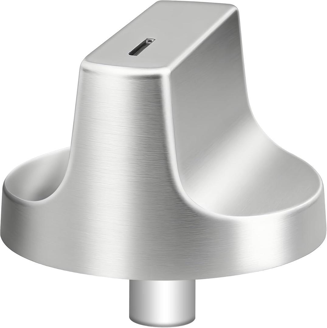 2 x Upgraded Metal W11366438 for Whirlpool Stove Knobs Replacements,Stainless Steel Brushed,Compatible with Gas Cooktop Model:WCG55US0HS00;WCG55US0HS05;WCG55US6HS00;WCG55US6HS05;WCG77US0HS00;WCG77US0HS05