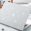 KEROM Bling Glitter Case for MacBook Air 13 inch 2022-2018 M1 A2337 A2179 A1932, MacBook Air M1 Case, Luxury Bedazzled Shiny Sparkle PU Leather Hard Shell & Keyboard Cover for Mac Air 13 M1, White
