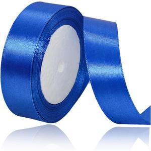 2 x Blue Satin Ribbon, 1 Inches x 25 Yards Royal Blue Fabric Ribbon for Gift Wrapping, Crafts, Wedding, Baby Shower, Bows Making, Wreaths, Wands Making and Other DIY Sewing Projects