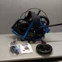 WALK MATE 3 Wheel Rollator Walker with Seat for Slim Seniors, Padded Backrest Lightweight Foldable Walker Ideal for Elderly, 8 Inch Tri-Wheel Modern Mobility Walking Aid Aluminum, Blue