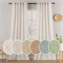 MIULEE White Linen Curtains 90 Inch Long 2 Panels Set for Bedroom Living Room, Soft Thick Linen Textured Window Drapes Semi Sheer Light Filtering Rod Pocket Back Tab Burlap Look Farmhouse Decor