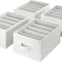 GRANNY SAYS Wardrobe Clothes Organizer, Drawer Organizers for Clothing, Closet Organizers and Storage, Organizer for Drawer, Pants, Jeans, T Shirt, Beige, 4-Pack
