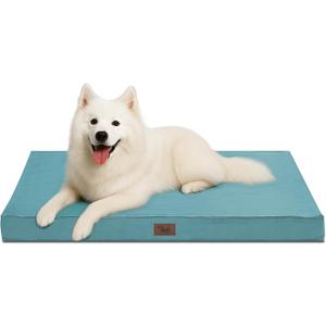Outdoor Large Washable Dog Bed, Orthopedic Egg Crate Foam Dog Crate Mat for Large Dogs with Removable Oxford Cooling Cover, Light Blue (41.0"L x 27.0"W x 3.5"Th)
