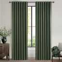 Dark Green Curtains 86 Inches Long, Blackout Spring Curtains for Living Room Cooling Heat Reflective Linen Look Vintage Drapes for Bedroom Back Tab Pleated (Olive,2Panels W50 xL86) (Loden)