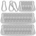 50PCS M5 Spring Snap Hook Carabiner, Heavy Duty Galvanized Steel Carabiner Clip, 220LBS Holding Capacity Spring Clips for Hammock Swing Outdoor Travel