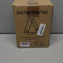 2 Large 1 Small Triangle Plate Holders Organizers Upright Cabinet Dish Drying Racks Metal Plate Dish Organizers Racks Stands for Countertop and Cupboard White