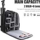 CADeN Camera Backpack Bag Professional for DSLR/SLR Mirrorless Camera Waterproof, Camera Case Compatible for Sony Canon Nikon Camera and Lens Tripod Accessories (Large, 5.0 Black)