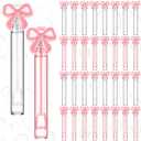 Shappy 60 Pcs Pink Bow Coquette Bubble Wands Bulk Mini Bubble Wands Coquette Bow Party Supplies for Birthday Bridal Shower Wedding Party Gift Pink Goodie Bag Stuffers