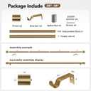 Brass Gold Curtain Rods for Windows 28 to 48, 1 Inch Decorative Antique Brass Curtain Rod Heavy Duty with Adjustable Length & Easy Installation