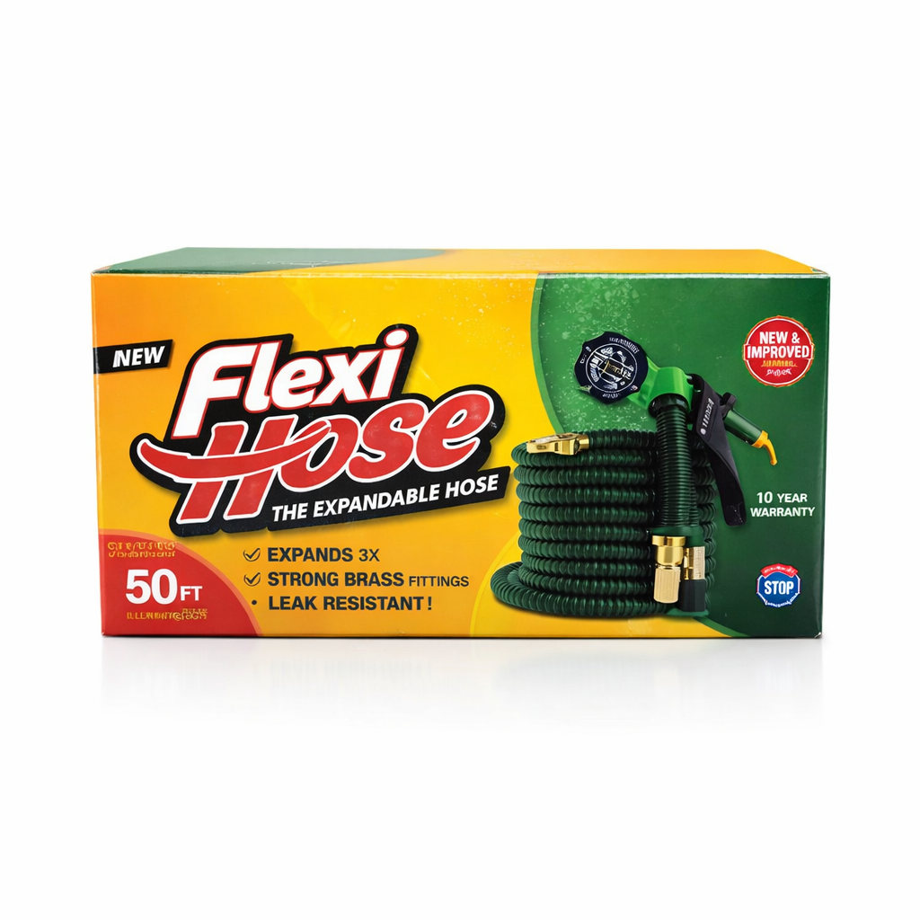Flexi Hose Upgraded Expanding Garden Hose – 50ft with 8-Function Nozzle