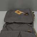 Densata Vintage Canvas Duffle Bag, 50L Genuine Leather Travel Duffel Backpack Multifunctional Overnight Weekender Bag with Shoes Compartment Men (Grey)