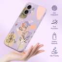LEECG for iPhone 17 Air Case, Liquid Silicone with Floral Pattern Design