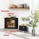 Goozii Corner Bread Box for Kitchen Countertop, Black Bread Storage Container for Homemade Bread, Two Layer Breadbox under Cabinet Mount, Large Bread Holder for Kitchen Counter, Pantry Shelf