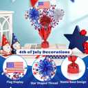 3 Pcs 4th of July Table Decorations, Red White Blue Patriotic Memorial Day Decorations Metallic Foil Spray Star Centerpieces for Table Home Office 250th Anniversary Independence Day American Decor | No Diy Tabletop Decor