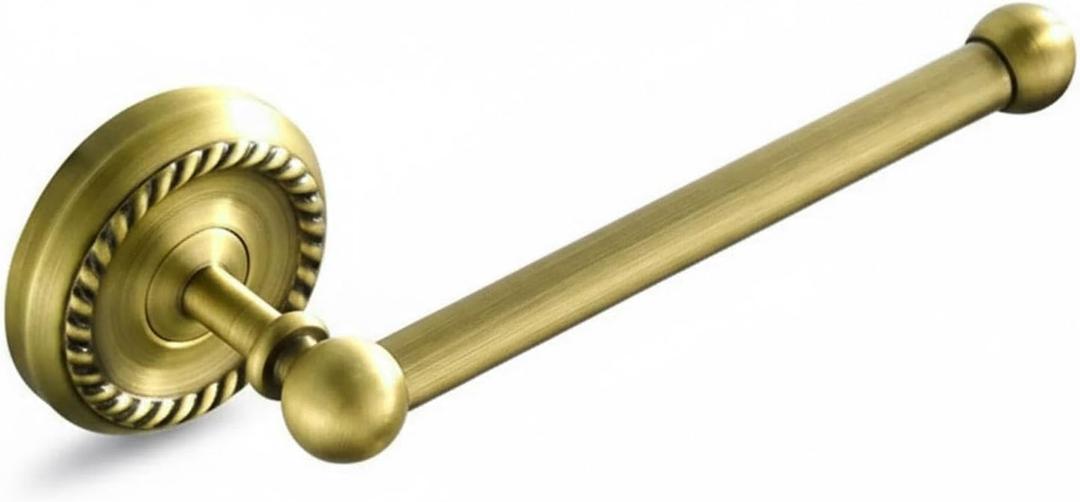 Vintage Toilet Paper Holder, Antique Solid Brass Wall Mounted Paper Towel Holder Decorative Brushed Brass Toilet Paper Roll Holder for Bathroom Vintage Bathroom Accessories