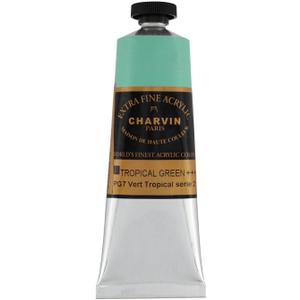 Charvin Extra Fine Professional Acrylic Paint - Tropical Green, 60ml Tube, Triple-Milled, Lightfast Pigments, Open Stock Artist Acrylic Paints in Nature-Inspired Hues (2.02 Fl Oz (Pack of 1))