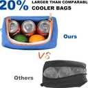 Genteen Small Cooler Bag with Ice Packs,Freezable Lunch Bag Snack Bag,Small Insulated Bag Reusable Lunch Bag Kids with Zip Closure & Buckle Handle for Travel/School/Work,Blue