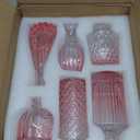 Pink Glass Bud Vases Set of 12, Mini Flower Vase for Centerpieces, Small Vases in Bulk for Wedding Decorations, Vintage Vase for Table, Home Dcor