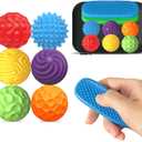 Fidget Toys Silicone Magnetic Balls & Sensory Stones, 8 PCS Stress Relief Sensory Toys for Autism ADHD Anxiety, Office Desk Toys, Stocking Stuffers for Adults Teens