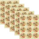 Queenbox 60pcs Thank You Kraft Lable Sticker, Round Red Love Heart Adhesive Label for Envelope Bottle Box Party Gift (Natural)