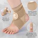 Honoson 2 Pcs Ankle Brace Kid Breathable Neoprene Ankle Support Compression Sleeve Achilles Tendonitis Relief Elastic Foot Brace with Adjustable Wrap for Sprained Plantar Fasciitis (Small)