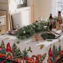 XCHI Gnomes Truck Tree Christmas Tablecloth Square Winter Table Cloth Washable Table Covers for Indoor Dining Home Party Xmas Decorations 60x60 Inch