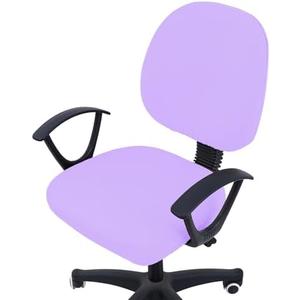 Smiry Stretch Jacquard Office Computer Chair Covers, Removable Washable Universal Desk Rotating Chair Slipcovers Protector, Seat + Backrest Cover, Lavender