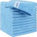 HOMEXCEL Blue Microfiber Cleaning Cloth, 12 Pack Premium Microfiber Towels for Cars, Lint Free, Scratch-Free, Highly Absorbent, Reusable Cleaning Rags for Car, Household, Kitchen, Window,11.5"X11.5"