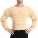 Adult Men Muscle Suit Costume, Funny Body Builder Costume for Roleplay, Realistic Men Muscle Shirt for Halloween Dress Up Party, One Size