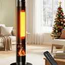 Uthfy 38” Space Heater for Indoor Use with 24H Timer, 3D Flame Effect, 120° Oscillation, Electric Room Heater with Remote, Thermostat & ECO Mode, Tip-over & Overheat Protection for Office Bedroom Use