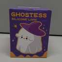 Halloween Ghost Night Light for Kids, Cute Soft Silicone Nursery Bedside Touch Lamp with 3 Levels of Brightness Dimmable, 30 Min Timer, USB Rechargeable, Use for Bedroom Office Desk Deco (Purple)