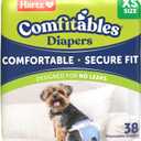 Hartz Comfitables Disposable Dog Diapers, Size XS 38 count, Comfortable & Secure Fit, Easy to Put On, Super Absorbent Male and Female Diaper