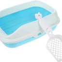 Cat Litter Box Open Top Kitty Litter Box Tray Potty Toilet for Small Medium Cats 16x11 inch 6 Pack, Assorted Colors