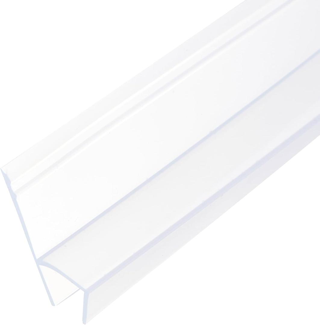 uxcell Shower Door Side Seal, WidenH-Type Shower Door Sweep for 1/2" Glass 130" Long Silicone Frameless Glass Door Seal Strip, Stop Shower Leaks, Clear