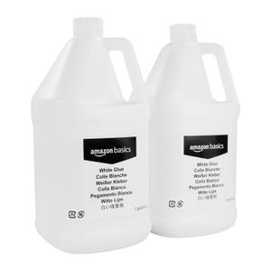 Amazon Basics All Purpose Washable School Classroom Liquid Glue, Great for Making Slime, No-Run Formula, 1 Gallon Bottle, 2-Pack, White (128 fl oz)
