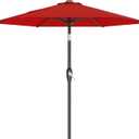 AreShark 7.5FT Patio Umbrella Table Market Umbrella with 6 Sturdy Ribs, Button Tilt/Crank Heavy-Duty Round Outdoor Umbrellas for Garden, Deck, Backyard,and Pool, Red