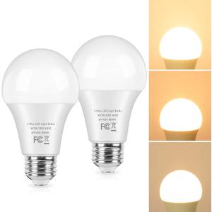 TOBUSA 3 Way LED Light Bulbs 30 70 100 Watt Equivalent, 2-Pack Three Way A19 Light Bulbs 3000K Warm White, Standard LED Bulbs E26 Medium Base, Energy-Saving Indoor 3-Way Light Bulbs for Reading Lamp