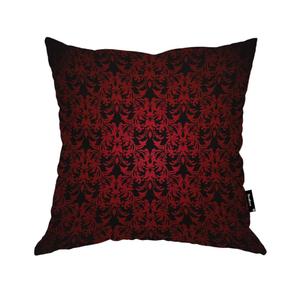 Floral Gothic Red Black Pattern Throw Pillow Cover Vintage Flower Swirl Colorful Art Warm Cushion Case Cotton Linen for Home Office Sofa Chair Bedroom 18x18 Inch