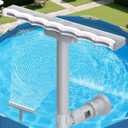 Pool Fountain for Above and Inground Pools, 2-in-1 Adjustable Wide Width Waterfall Pool Sprinkler Fountain for Cooling 10-20 Degrees,Outdoor Swimming Pool Accessories for Relaxation & Cooling (Grey) (Gray)