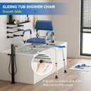 Loyoda Sliding Shower Chair Tub Transfer Bench with Swivel Seat, Premium Padded Seat and Backrest, Pivoting Arms, Height Adjustable for Tubs, Inside Shower, for Handicap & Seniors350 Lbs