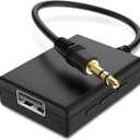 ANDTOBO USB to Aux Audio Adapter, 3.5mm Male to USB Female Adapter for Playing Music with Flash Drive in Car