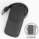Holster for Large iPhone Plus, Pro Max Models 16 15 14 13 12 11 Xs Max - Cell Phone Belt Holder Case with Clip for Men, Nylon Pouch (Fits Otterbox Cover) Black