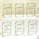 gisgfim 6 Pcs Eucalyptus Baby Shower Table Decorations Greenery Baby Shower Acrylic Sign Thank You Sign Centerpieces with Stand Wedding Birthday Party Decorations Favors for Guests Gift 5 x 7in