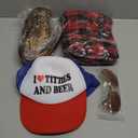 SATINIOR 80s Costume for Men Blonde Mullet Wig Men Flannel Plaid Sleeveless Plus Size Vest Metal Frame Blonde Sunglasses Hat(Black,XL Large Shirt)